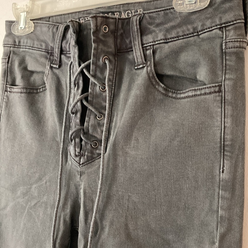 American Eagle Outfitters, lace up jeans, high waist EUC